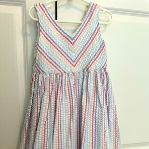 Hope & Henry girls size 6 Striped seersucker dress